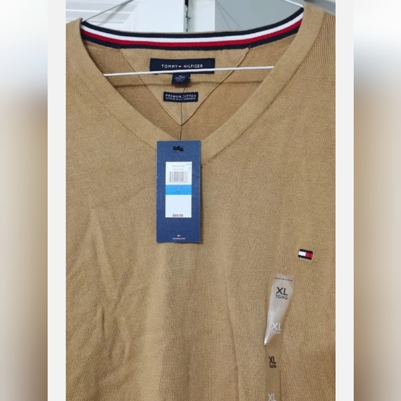 Tommy Hilfiger Sweater Dark Beige Men Size XL - Picture 4 of 5